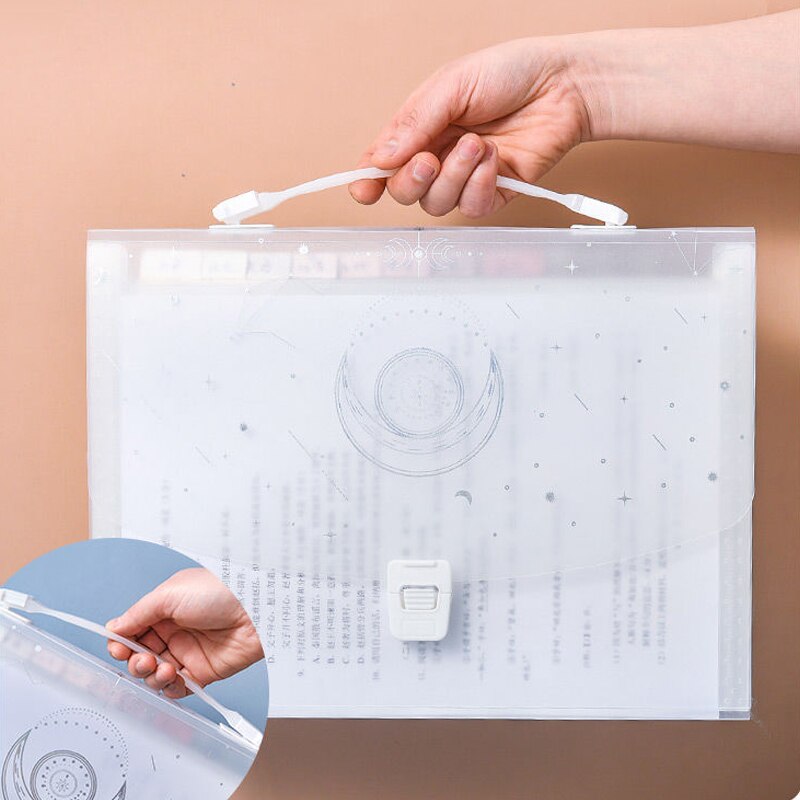 A4 Multi Layer High Capacity File Folder Transparent Portable Folder Organizer Storage Bag Catalog Simple Archive Folder