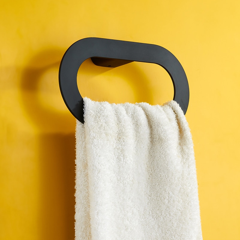 Vidric zwarte Handdoek ring handdoekenrek handdoek opknoping badkamer handdoek Plank toalha ring