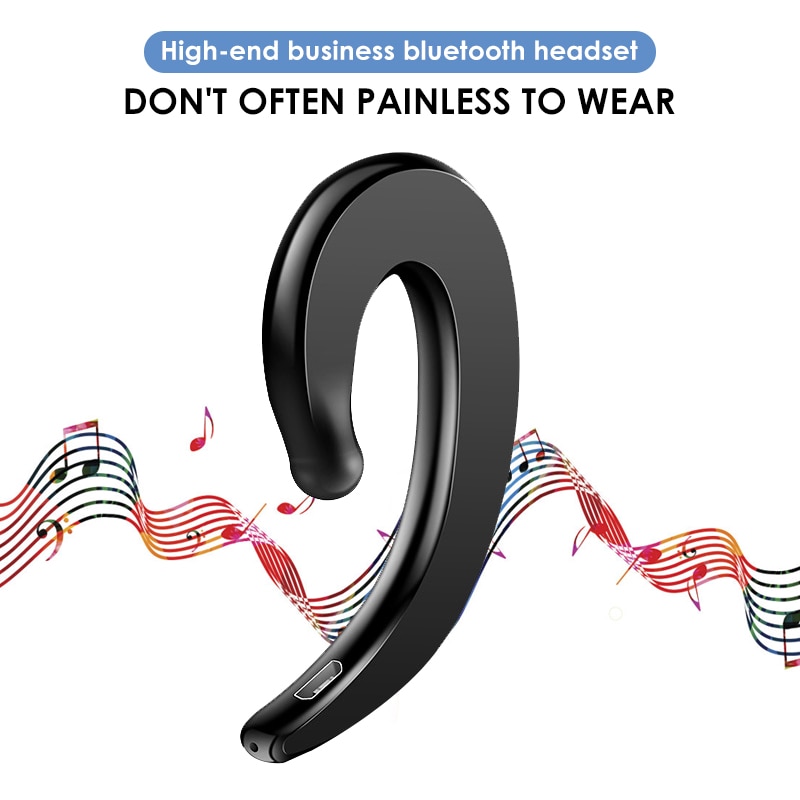 1Pc Bone Conduction Ear Hook Bluetooth Connection HiFi Stereo Wireless Earphone Headset Sweatproof Bluetooth Ear Buds