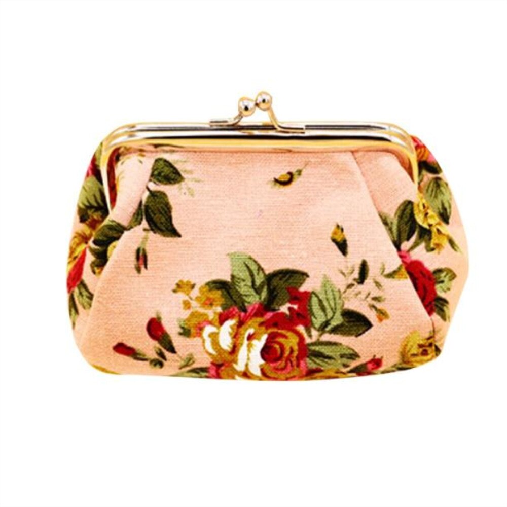 Aelicy, monedero Retro para mujer, minimonedero de para niña, monedero de flores para mujer, cartera monedero de flores, cartera pequeña de lujo, monedero: Rosa