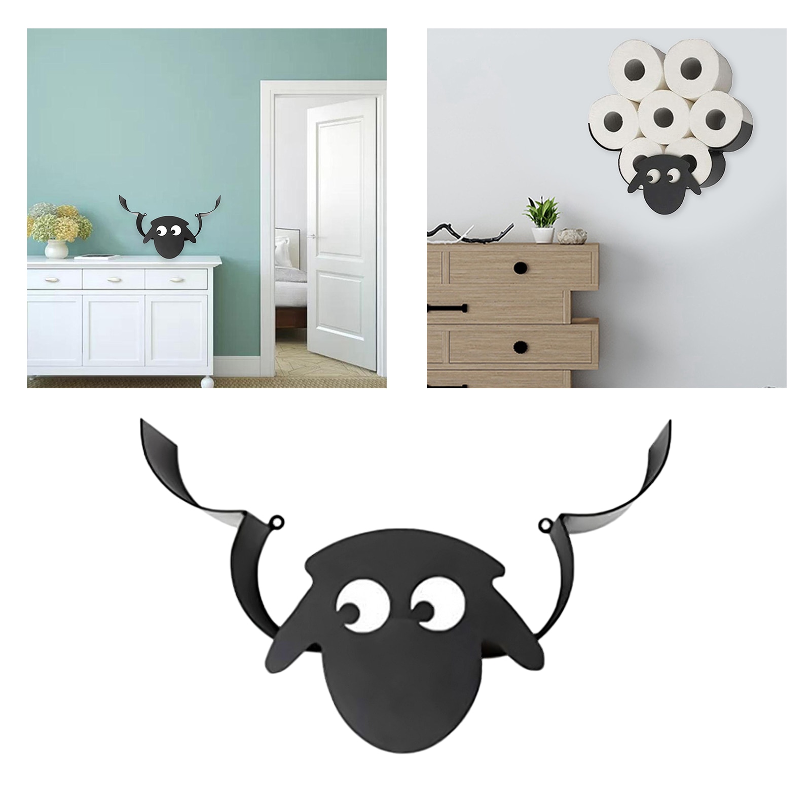 Mouton Toilette Porte-Rouleau Papier Support Salle De Bain Étagère Organisateur Papier Hygiénique Mural Support De Rangement Cuisine Ménage Accès