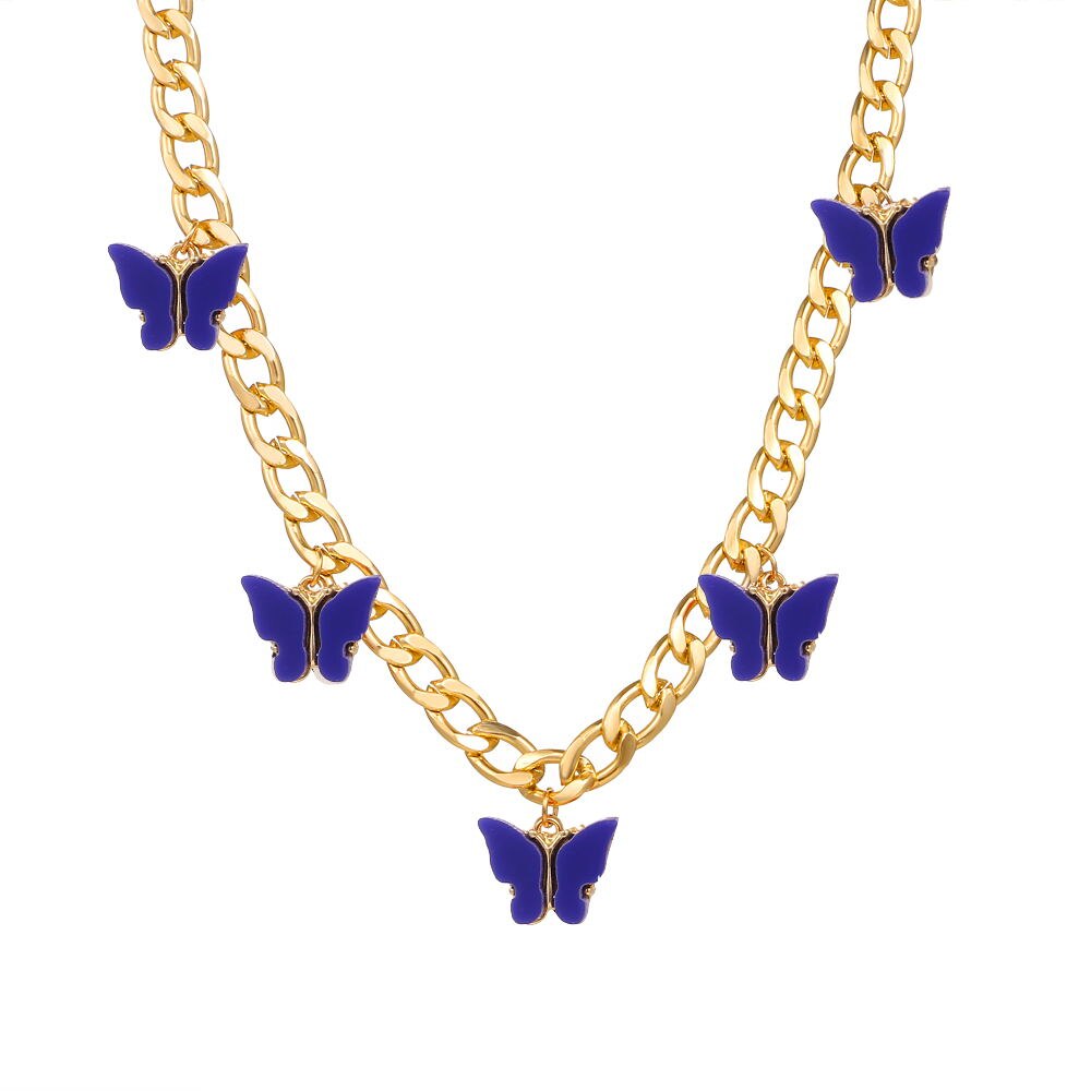 FNIO Butterfly Neck Pendants Women&#39;s Choker Gold Color Necklace On The Neck Chain Chocker Punk Jewelry Kpop Collar For Girl: FN11-1317-03