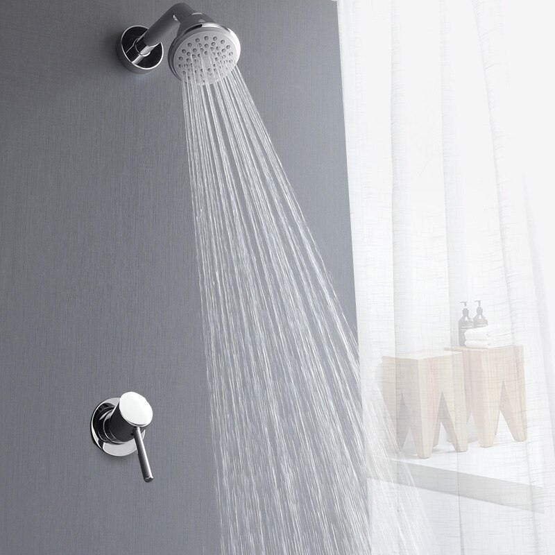 Rainfall Shower Set Bathroom Shower Mixer Chrome In-wall Shower Set Concealed Installation Nozzle Rotate Shower Sets