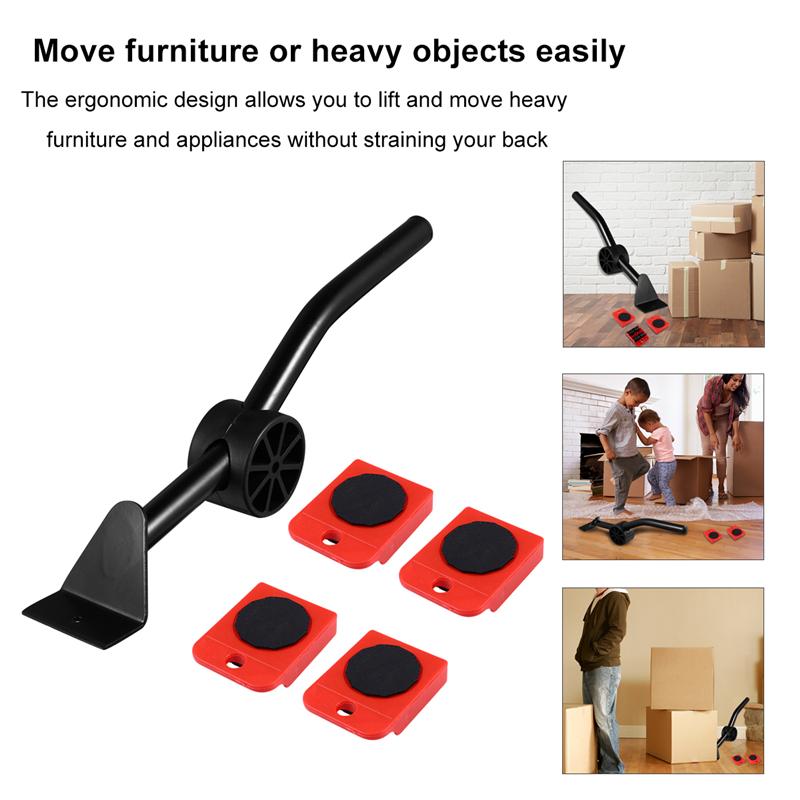 1 sæt skifter møbelløfter bevægelige skydere sæt mover værktøj møbler flytter transportenhed til møbler