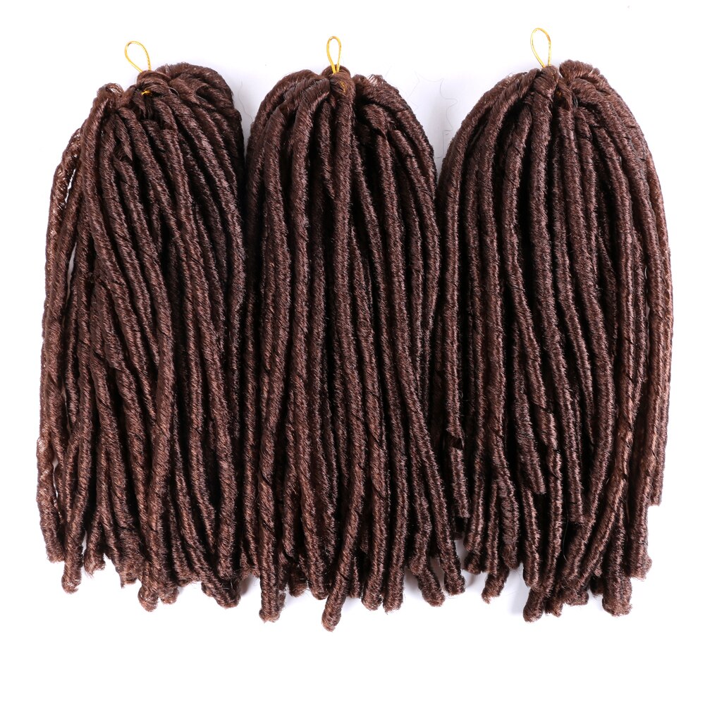 Afrika pige soft locs dreadlocks hæklet fletninger 14 inches syntetisk fletning hår 30 rødder hæklet hår extensions til kvinder