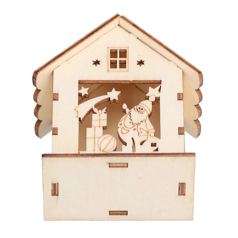 DIY Wooden Bird House Christmas Natural Wooden Bir... – Vicedeal