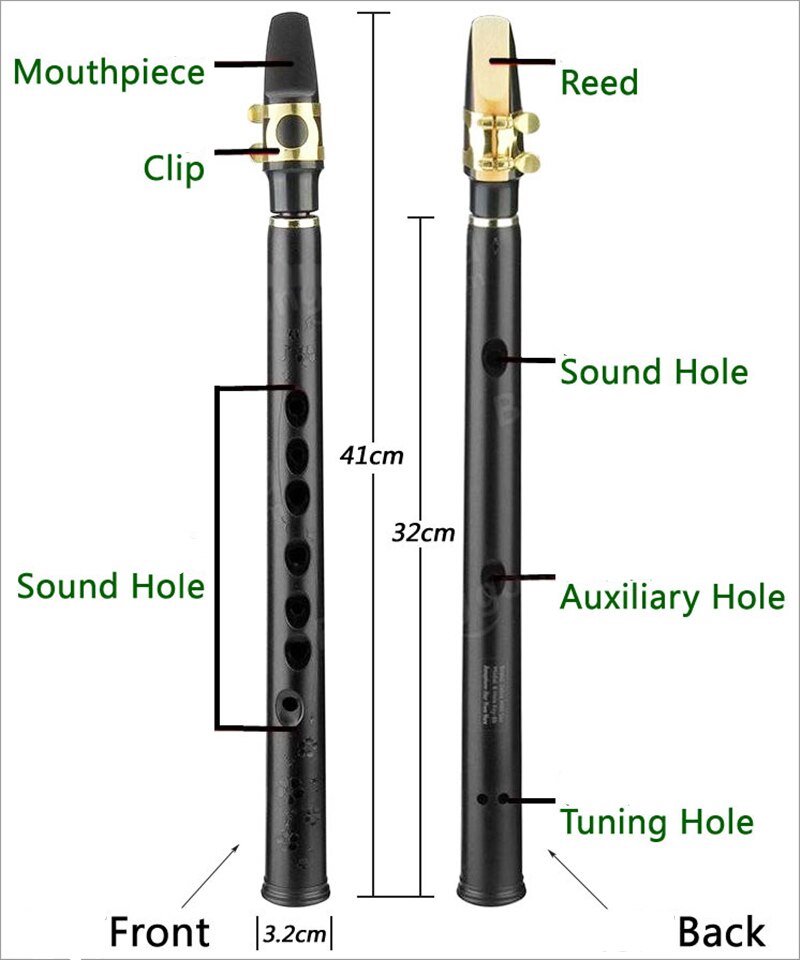 SevenAngel Mini Pocket Bb Saxophone Sax ABS with Alto Mouthpieces 4pcs Reed Carrying Bag Woodwind Musical Instrument