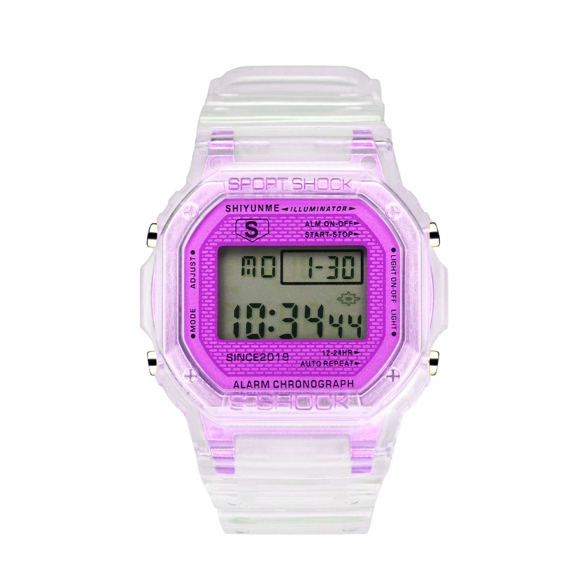 LENNIK-reloj electrónico para estudiantes, sencillo y , coreano, niños y adolescentes, cuadrado pequeño, resistente al agua, C296: Purple