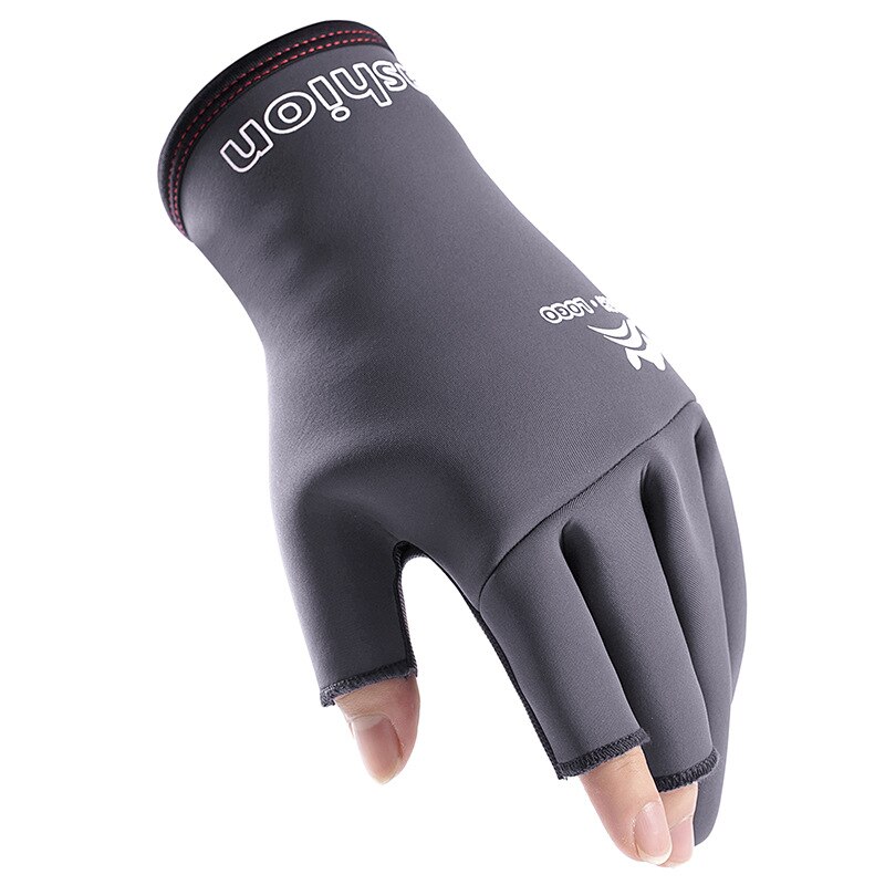 Nouveaux gants demi-doigt hommes pêche en plein air conduite gants équitation sport trois doigts gants antidérapants: Gray / L