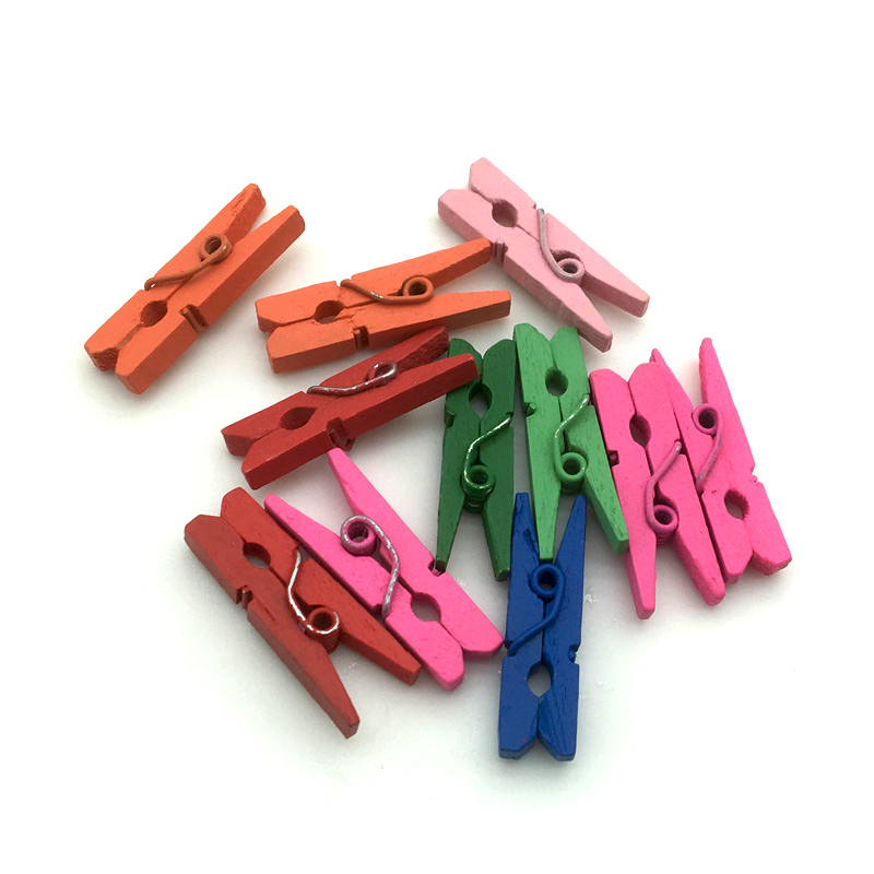 Clips de madera grandes para decoración de ropa, Clips coloridos de tres tamaños, 25/30/35mm, para fotos y paredes, 50/75/100 Uds.