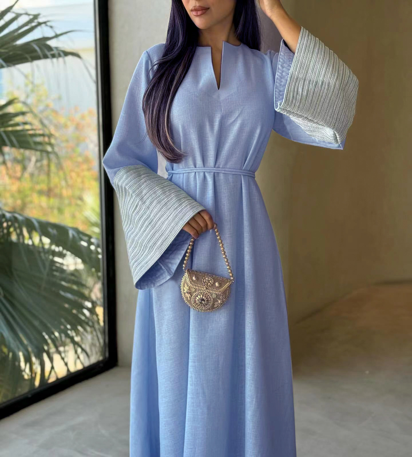 Stickerei Abayas für Frauen 2023 Neue Muslimischen Kleid Dubai Türkei Kaftan Eid Ramadan Djellaba Kaftan Marocain Frauen Kleid