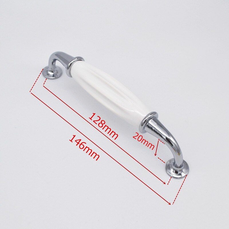 White Ceramic Furniture Handles Drawer Pulls Closet Handle Kitchen Cabinet Handles Gold: CP-128mm