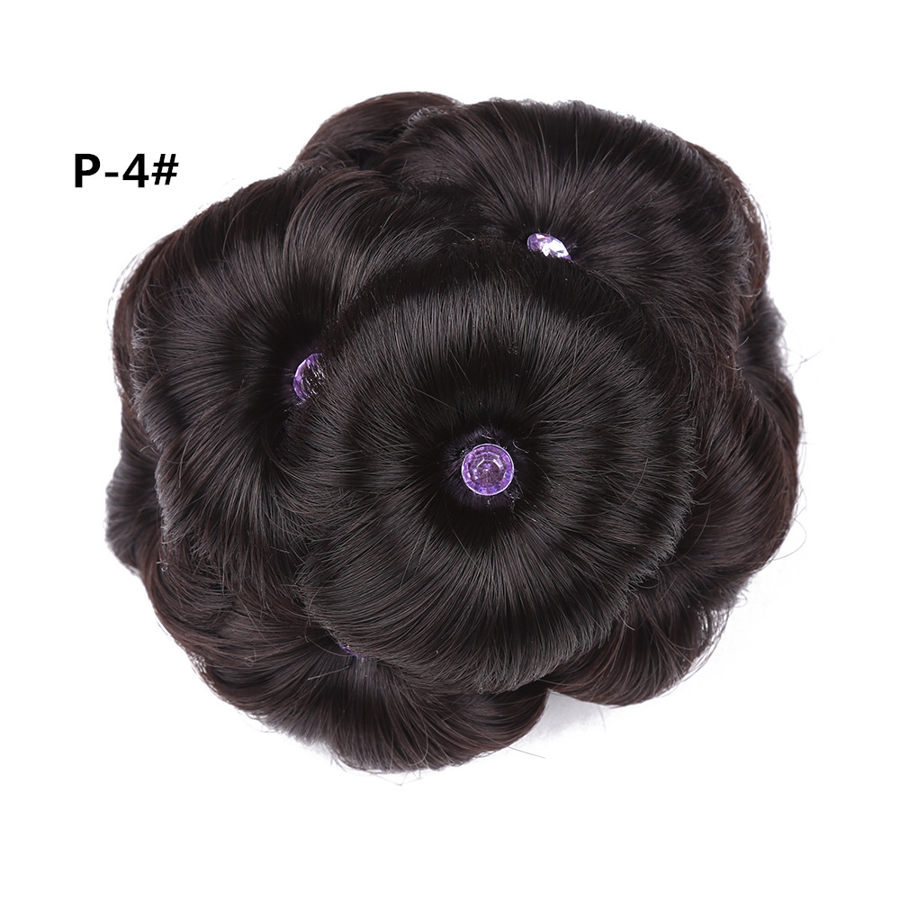 Golden Beauty Women's Synthetic Hair Curly Chignon With Plactic Comb Bride Wedding Clip In Hairpiece Extensions: #4