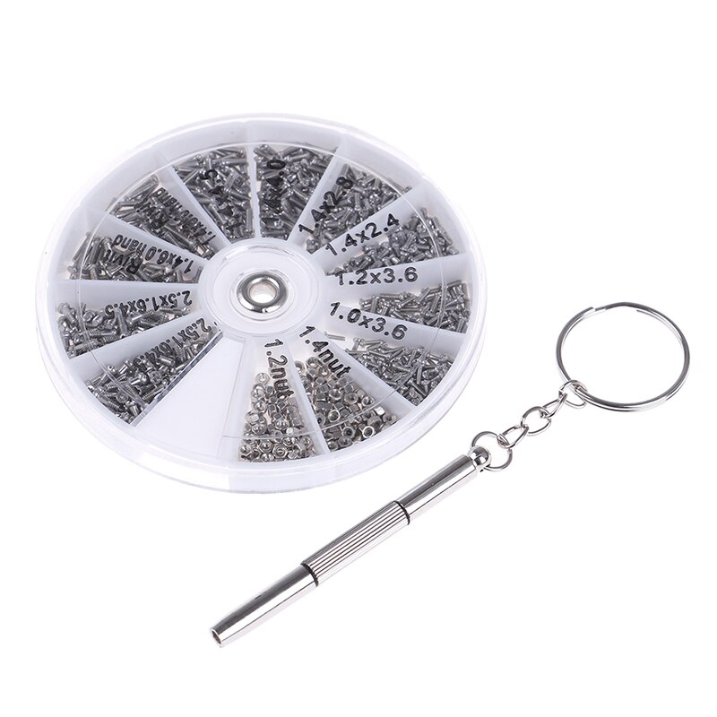 Assortiment de minuscules vis et écrous, outil de réparation pour Micro lunettes lunettes lunettes de soleil lunettes avec Micro tournevis et pinces 600/1000 pièces: 600pcs shown