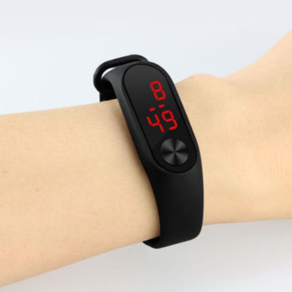 Silicone LED Display Waterproof Watch Digital Wristwatch Kids Students LXH