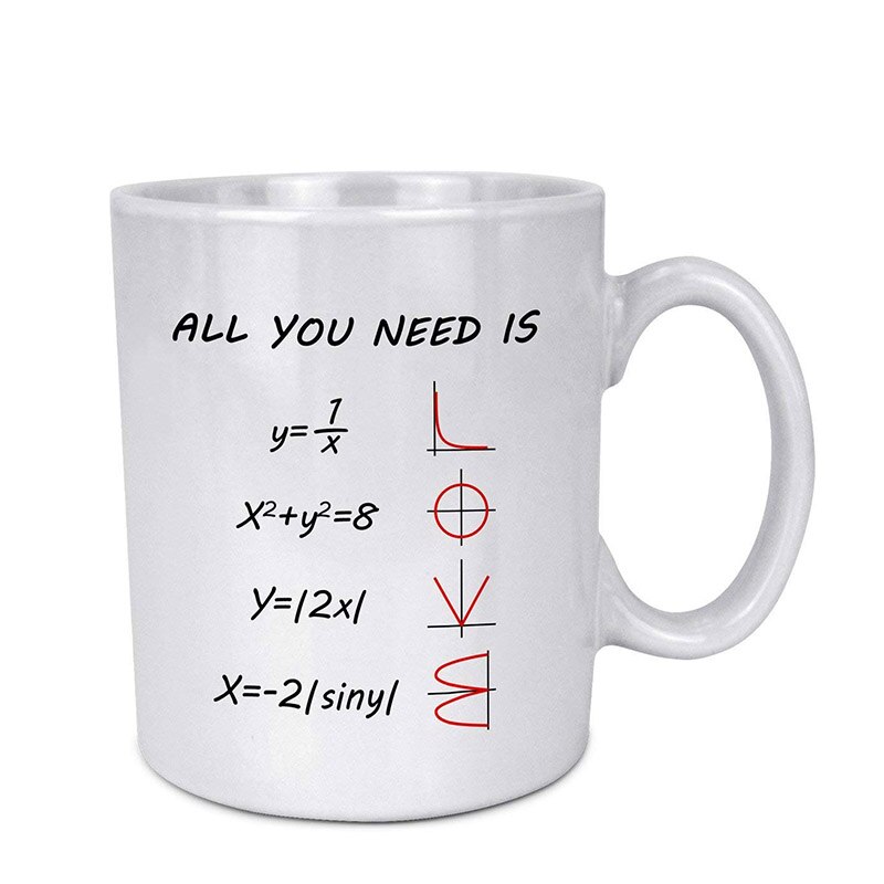 Math Stijl LIEFDE Patroon All you need is LOVE Keramische Koffie Witte Mok (11 Ounce) thee Cup-Best