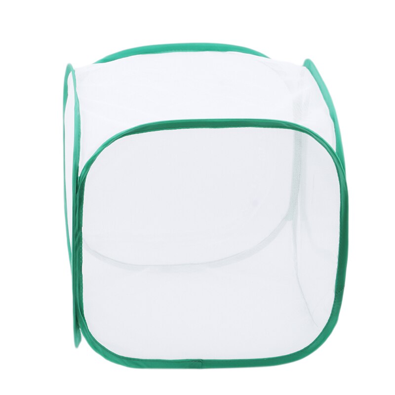 Green Plant Insect Cage Foldable Butterfly Habitat Mesh Transparent Portable Zipper Seedling Incubator Breeding Net Growing Tent: small