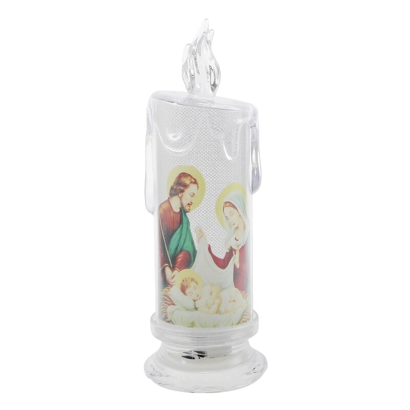 Lampe à bougie électronique sans flamme, bougie de prière consacrée, lumière de jésus vierge, décoration religieuse: 6