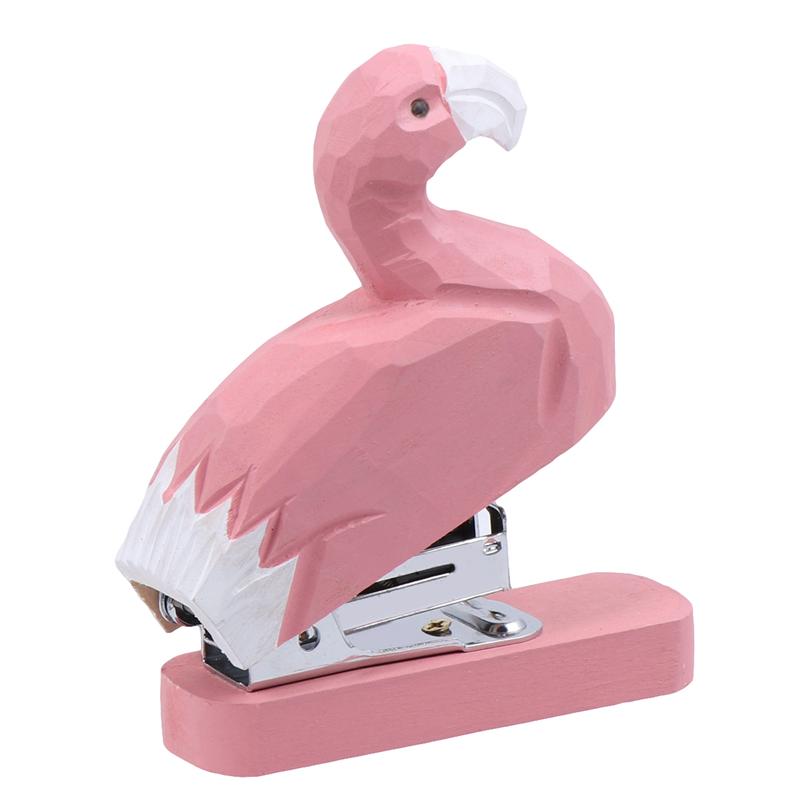 Mini agrafeuse en bois avec sculpture sur bois d'animaux créative 3D licorne pour papier, fournitures scolaires et de bureau décoration de bureau, envoyer des agrafes: B