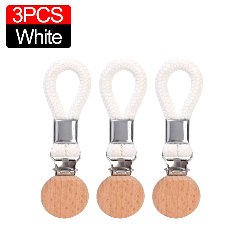 6/1szt Klipsy robić zawieszania ręczników Zaciski Pleciony Uniwersalny Bawełniany Pętla Metalowy Hak Kuchnia Łazienka Klips robić przechowywania Skarpetki Wieszak na ubrania: BIAŁY