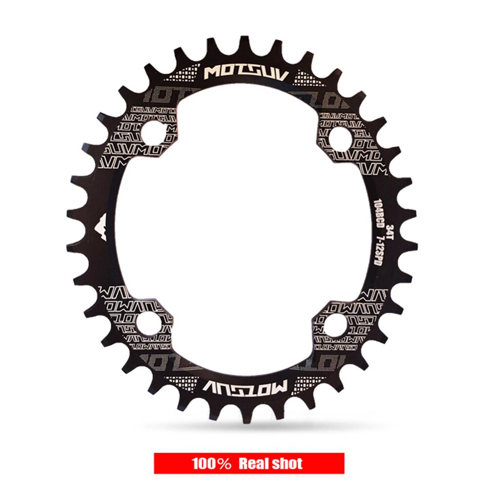 Motosuv redondo estrecho ancho motoring MTB bicicleta de montaña bicicleta 104BCD 32T 34T 36T 38T plato de dientes partes 104 BCD