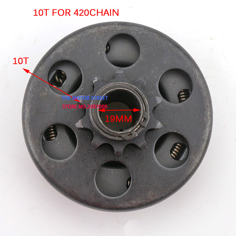 19mm/20mm Centrifugaalkoppeling 10 Tand 420 Tandwiel Chain fit Voor 168 Motor go kart onderdelen: 19mm