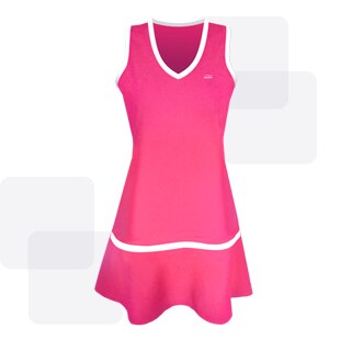 Fonoun Tennis Jurken Met Innerlijke Shorts Quick Dry Ademende Koele Hygroscopisch Zweet Vrijgeven FN2024: Rose Red / Xl