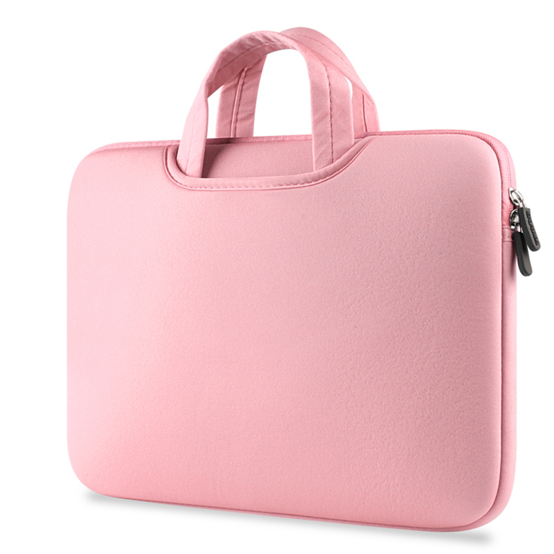 Colorful Zipper Laptop Handbag 13/14/15 inch Notebook Case for Macbook Computer Carry Bag Laptop Sleeve Briefcase: 15-inch / Pink