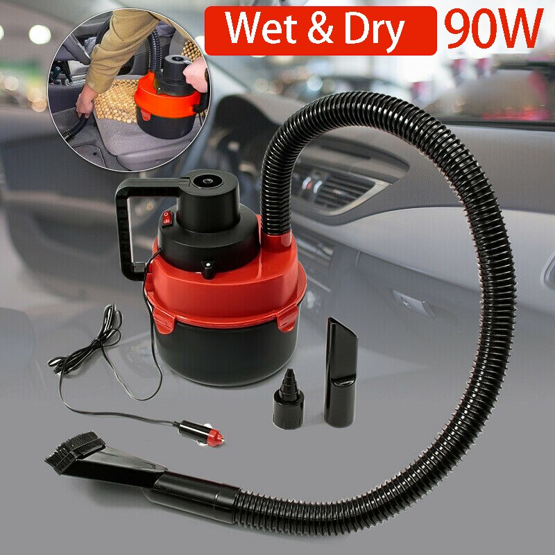 12V Wet Dry Vacuum Cleaner Vacuum High Power Cleaner Inflator Portable Turbo Hand Held for Car Home Boat