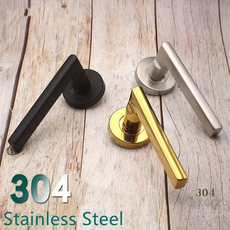 2 stk 304 håndtak i rustfritt stål for låvedører, for innerdører, inne- og utedører, tredør, enkeltsidet håndtak uten lås