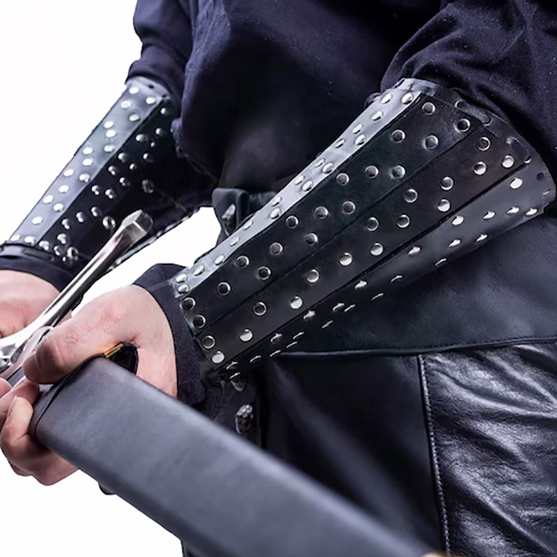 Medieval Knight Arm Guard Armor Bracer Viking Pirate Cosplay Costume Geralt Gauntlet Gloves Wristband Steampunk Accessory LARP