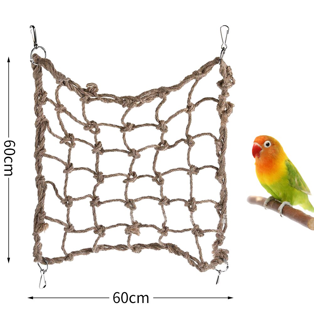 Jaula de cáñamo para escalada de aves, juguetes, jaula para escalada, cama para mascotas, jaula para pájaros: 3