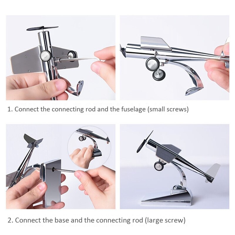 Solar Car Decoration Energy Aircraft Model Solar Powered Aircraft Kit