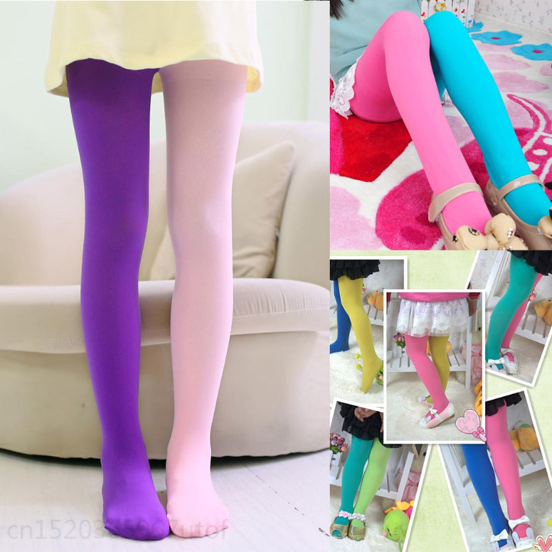Piger leggings dobbelt slik farve varme strømper børn strømpebukser underbukser