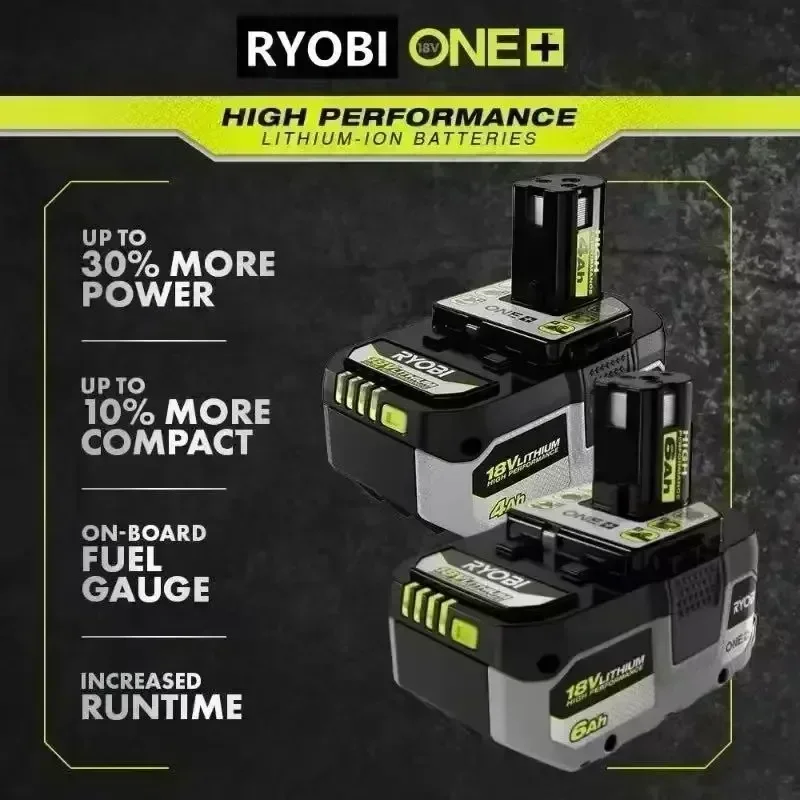 Wysokowydajna bateria litowa RYOBI ONE+8,0 Ah, bez efektu pamięci, niskie samowyładowanie, odpowiednia dla wszystkich narzędzi ONE+narzędzi