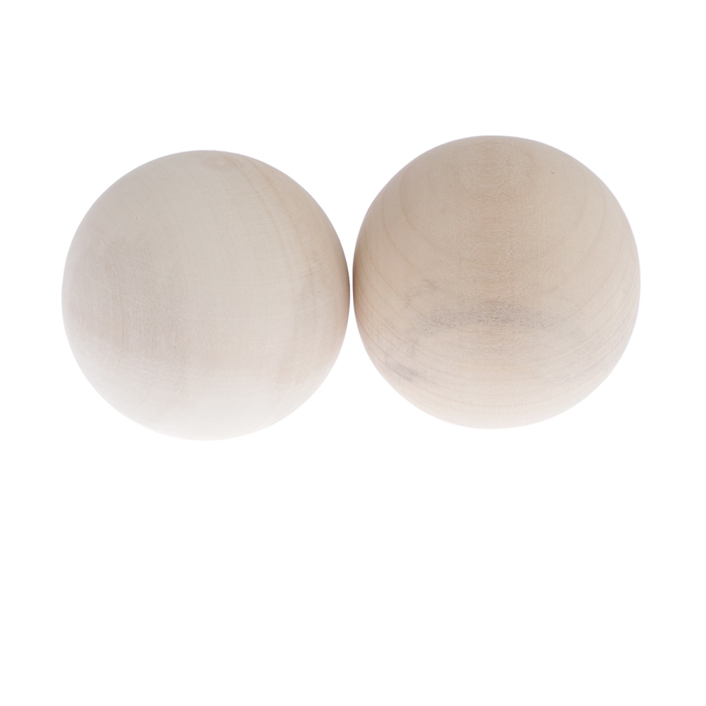 2 Pcs Natural Wooden Balls Beads Beech Wood Ball Hardwood Balls Solid 70mm