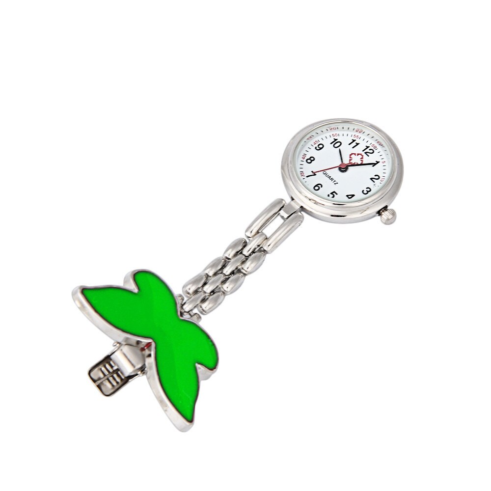 Mode Vlinder Verpleegster Arts Horloges Clip-On Fob Broche Hanger Opknoping Horloge Zakhorloge Relogio Feminino Klok