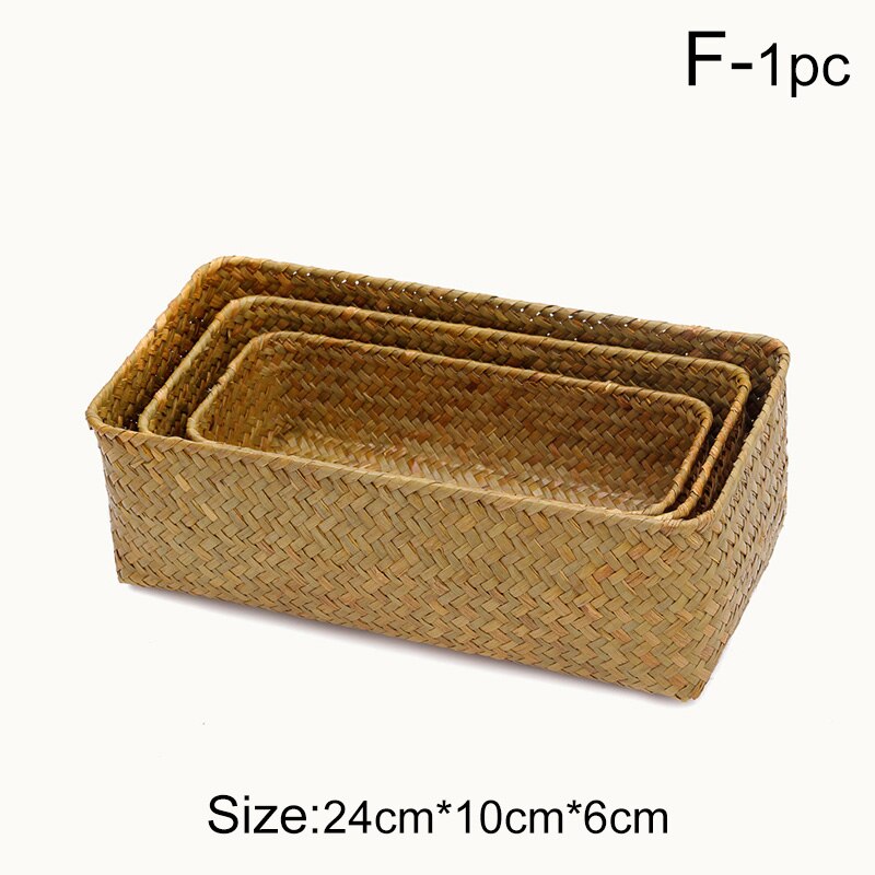 Handgemaakte Stro Gedroogde Bloem Fruit Pot Opslag Mand Rotan Doos Snoep Oortelefoon Organizer Diversen Organizer Home Decor: F