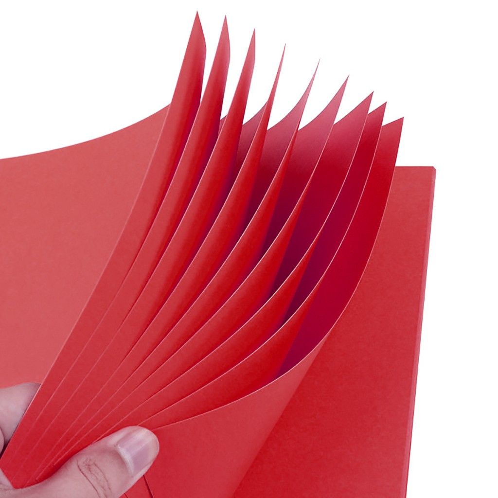 100 Pcs 10/15/20 CM Hand Cut Folding Material DIY Kraft Paper Square Red Party Children Playing Kraft Paper Hand Tool