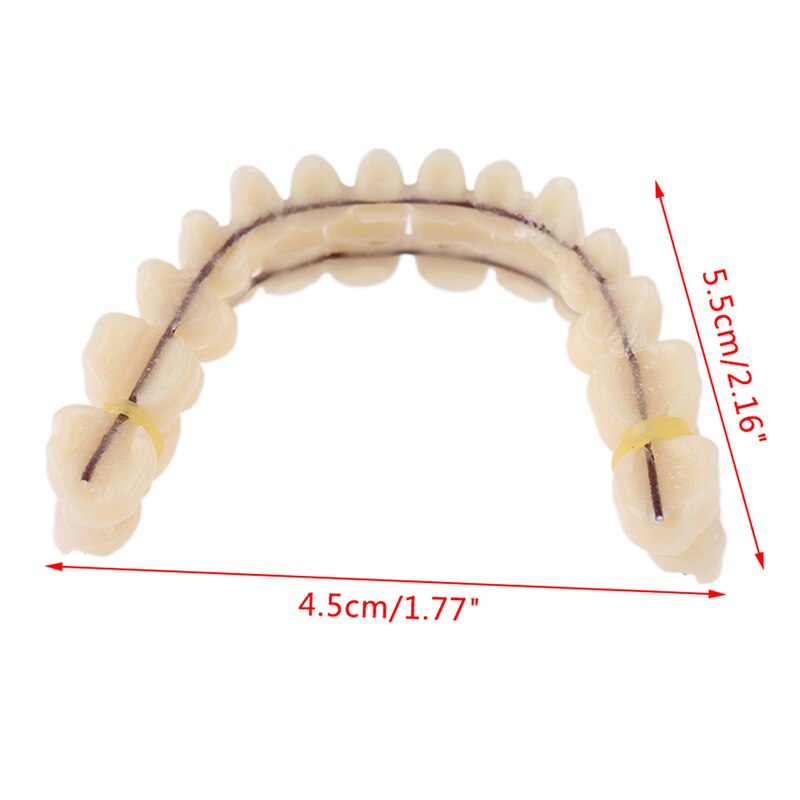 Dentadura de resina para dentaduras, dentadura superior e inferior, contorneada Artificial, herramientas para dentaduras, A2 28 unids/set