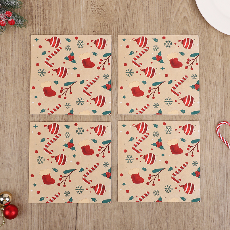 Servilletas de papel navideñas de 20 piezas, pañuelos desechables, manteles individuales navideños para mesa del hogar, decoración, suministros para de Año 2026