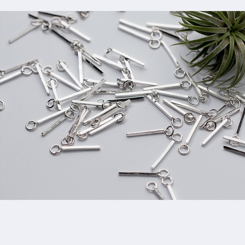 UQBing 1.5*1.5*21mm Simple 925 Sterling Silver Long Bar Charms DIY Jewelry Making Findings Accessories