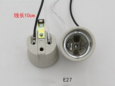 2pcs E27 Ceramic Lamp Cap Screw E40 Lamp Holder Pottery and Porcelain E14 Bases for Ceiling Lamp Retrofit: E Type E27 With line