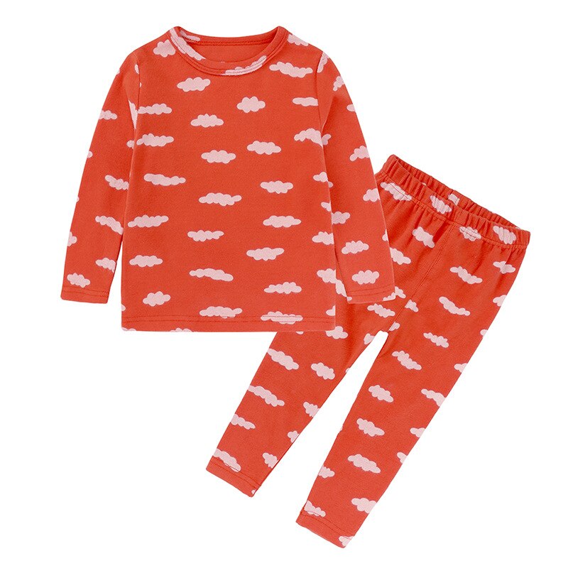 Ropa de otoño para niños pijamas para chicos y chicas conjuntos de pantalones ropa infantil pijamas de dibujos animados de animales de algodón conjuntos de pijamas para niños: Clouds / 3T