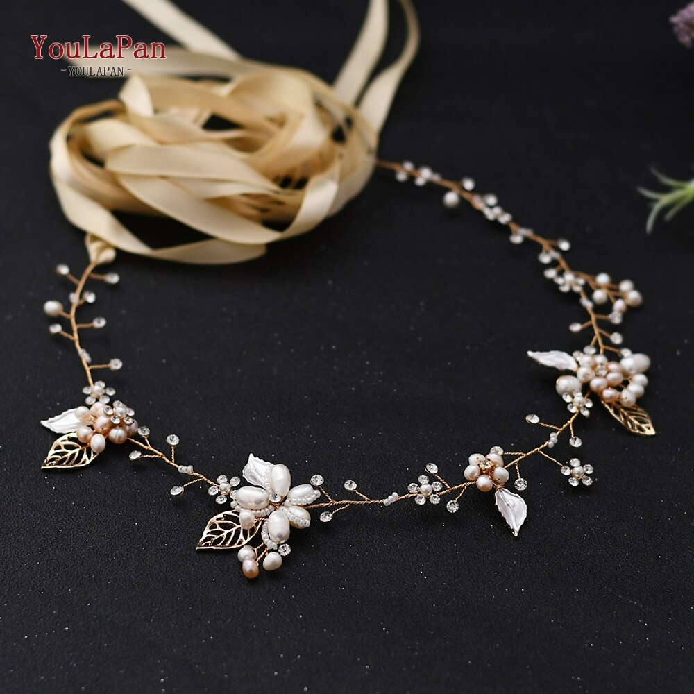 YouLaPan SH313 Rose Gold Diamond Belt Wedding Dress Belts Bridal Sashes Decorative Belts for Women Dresses Belt: Champagne ribbon