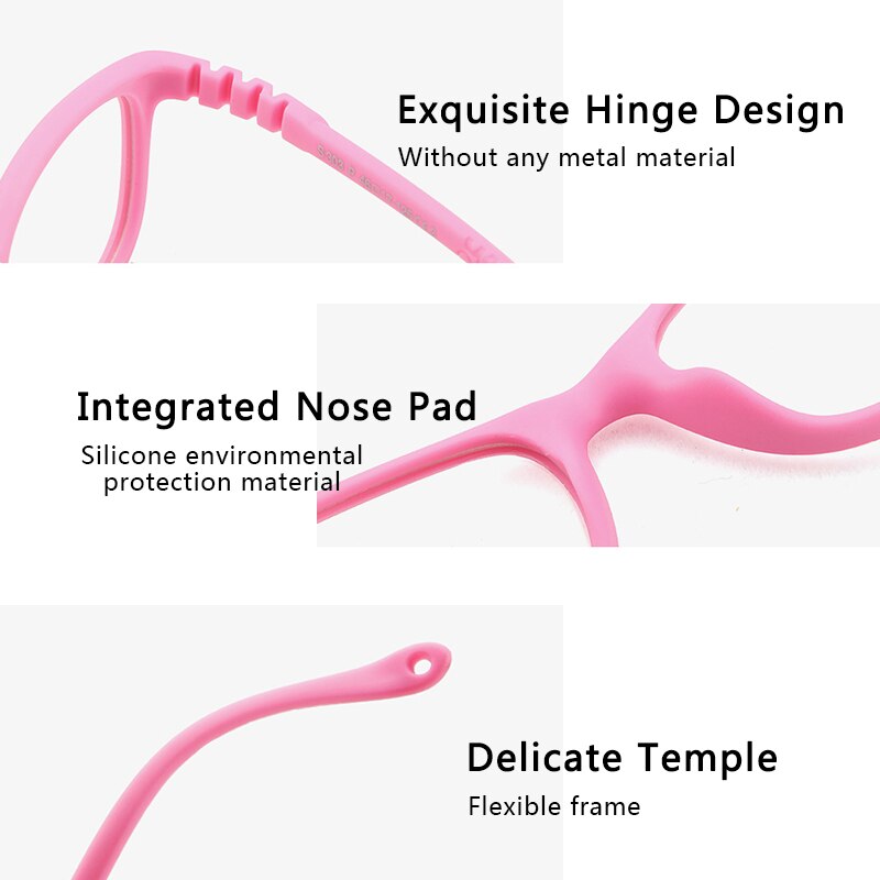 AIMISUV 2022 Ultralight TR90 Flexible Glasses Frame Kids Square Optical Silicone Clear Eyeglasses Children UV400