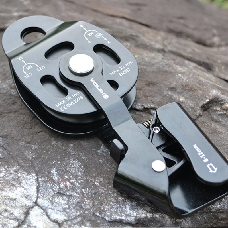 Heavy Objects Lifting Tool Pulley Blocks Device Ascenders Aluminum Alloy with Ratchet Wheel One-way Pulley