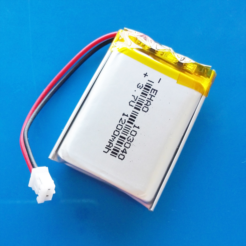 103040 3.7V 1200mAh Lipo Polymer Lithium Rechargeable Battery + JST PH 2.0mm 2pin Plug For MP3 GPS DVD Recorder Headset Camera