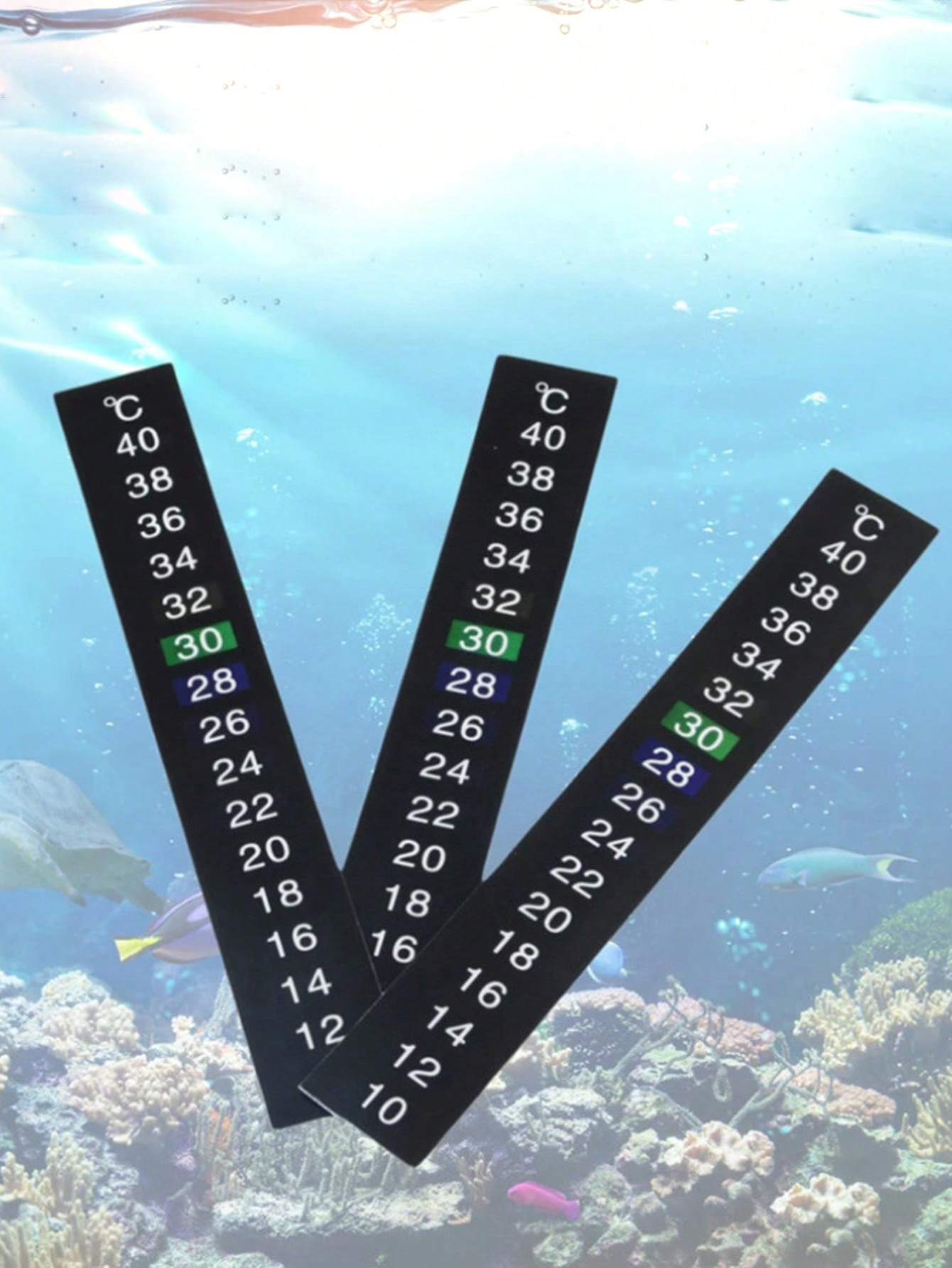 1pc-Accurate and easy to read aquarium thermometer stickers - perfect for monitoring water temperature in fish tanks