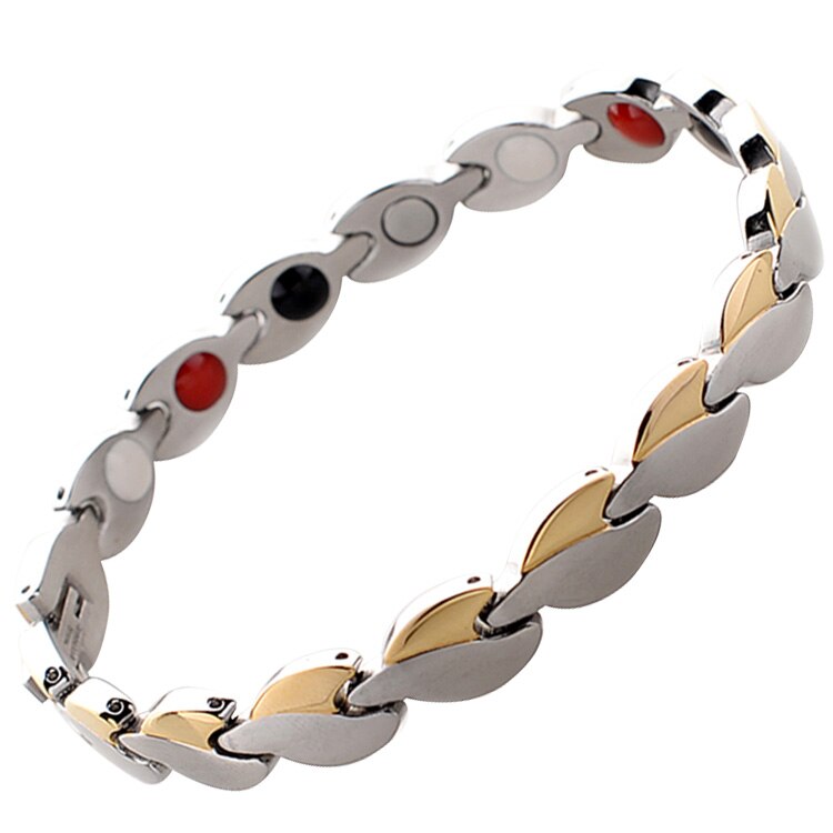 EBUTY – Bracelet à breloques énergétique pour femmes, bijoux à la , populaire, 4 éléments avec boîte: Golden